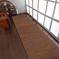 Rugsotic Carpets Hand Woven Flat Weave Kilim Wool 2'6''x6' Runner Area Rug Solid Light Brown D00111