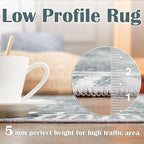 jinchan Moroccan 5x7 Area Rugs for Bedroom - Machine Washable Soft Modern Geometric Stain Resistant Non-Slip Ultra-Thin Low-Pile Faux Wool Carpet for Living Room Kitchen Dining Room (5x7ft,Dark Grey)