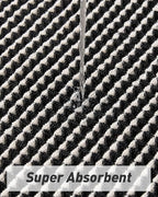 AMOAMI Upgraded Waffle Runner Rug Super Absorbent Non Slip Bath Mats for Bathroom Machine Washable Bathroom Runner Rug with Tassels, Ideal for Hallway Bedroom Laundry Room, 2' x 4', Black & Cream
