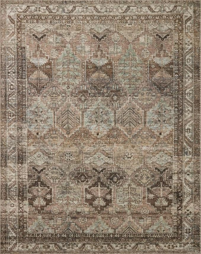 Loloi Amber Lewis Billie Collection, Clay & Sage 2'-3" x 3'-9" Area Rug – Antique & Distressed Accent Rugs for Living Room, Bedroom, Entryway & Hallway, No Shed High Traffic Area Home Decor Rug