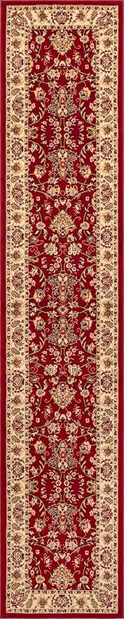 Unique Loom Sialk Hill Collection Area Rug - Washington (2' 7" x 13' 1" Runner Burgundy/Cream)