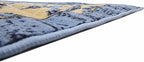Unique Loom Taftan Collection Border Geometric Tribal Inspired Design Area Rug, 8 ft, Light Blue/Gold