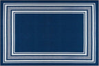 Beverly Rug Non Slip Area Rugs 2x3 Modern Bordered Non Skid Rubber Backing Soft Entryway Rug for Living Dining Room Easy to Clean Non Shedding Kitchen Bedroom Indoor Carpet 2 x 3 Navy