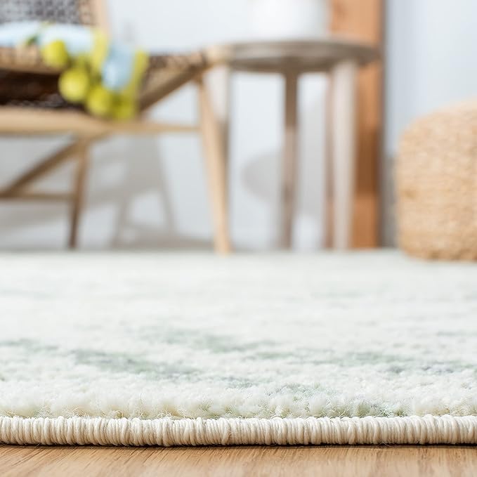 SAFAVIEH Adirondack Collection Area Rug - 10' Square, Ivory & Green, Geometric Design, Non-Shedding & Easy Care, Ideal for High Traffic Areas in Living Room, Bedroom, Dining (ADR131X-10SQ)