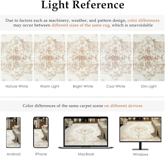 Runner Rug 3x10 Cream Hallway Washable Beige Carpet Non Slip Vintage Medallion Beige Carpet Low Pile Soft Distressed Retro Indoor Long Rug for Entryway Kitchen Bathroom Laundry Bedroom