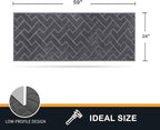 PURRUGS Dirt Trapping Door Mat 24" x 59", Non-Slip Machine Washable Entry Rug, Shoe Scraper, Dog Doormat, Super Absorbent Welcome Mat for Front & Back Door, Muddy Wet Shoes & Paws, Grey