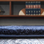 Unique Loom Solo Collection Area Rug - Calabasas (4' 1" Square, Navy Blue)