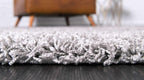 Unique Loom Solid Shag Collection Area Rug (2' 6" x 13' 1" Runner, Cloud Gray)