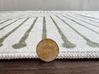 GLN Rugs Contemporary Collection - Machine Washable Area Rug, Contemporary Washable, Non Slip, Low Pile Chenille Rug, Living Room, Bedroom, Kitchen Rug (5' x 7' Green Beige)