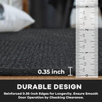 KOZYFLY Rugs for Entryway 3x5 ft Washable Area Rug Non Slip Rubber Backed Entry Rug Woven Indoor Door Mat Cotton Kitchen Rugs Floor Carpet for Entryway, Foyer, Backdoor, Black/Dark Grey
