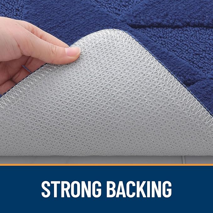 OLANLY Door Mats Indoor, Non-Slip, Absorbent, Dirt Resist, Entrance Washable Mat, Low-Profile Inside Entry Doormat for Entryway (59x36 inches, Navy)