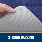 OLANLY Door Mats Indoor, Non-Slip, Absorbent, Dirt Resist, Entrance Washable Mat, Low-Profile Inside Entry Doormat for Entryway (59x20 inches, Navy)
