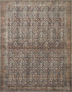 Loloi Amber Lewis Billie Collection, Ink & Salmon 2'-3" x 3'-9" Area Rug – Antique & Distressed Accent Rugs for Living Room, Bedroom, Entryway & Hallway, No Shed High Traffic Area Home Decor Rug