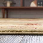 Rugs.com Chateau Collection Rug – 4 Ft Square Green Medium Rug Perfect for Living Rooms, Kitchens, Entryways