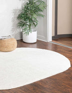 Unique Loom Solo Collection Area Rug - Calabasas (7' 10" x 10' Oval, Snow White)