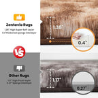 Zentavio Area Rugs for Living Room Rugs for Bedroom 4x6 Soft Carpet Fluffy Furry Shag Aesthetic Plush High Pile Gray Throw Rug for Nursery Kids Room Dorm Tie-Dyed Coffee