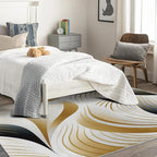 Elegant Wave Design Rug, 3x4 Rug, Abstract Rugs for Entryway, Modern Small Area Rug, Washable Rug Non Slip Soft Indoor Carpet, Kids and Pets Friendly, Elegant Wave Design Home & Room Decor