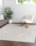 Unique Loom Finsbury Collection Area Rug - Meghan (7' 10" Square, Gray and Ivory)