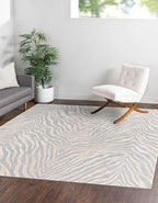 Unique Loom Finsbury Collection Area Rug - Meghan (7' 10" Square, Gray and Ivory)