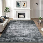 WILLSUN Washable Area Rugs, 5x7 Non-Slip Boho Large Area Rugs for Living Room, Bedroom, Machine Washable Vintage Rug, Indoor Floral Print Carpet for Home Decor, Kid & Pet Friendly Mat