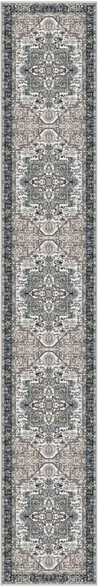 KOZYFLY Runners for Hallways 2x12 Ft Extra Long Washable Kitchen Runner Rug Boho Entryway Rug for Hallways Indoor Printed Faux Wool Stair Runner Carpet for Stairs Kitchen Hall, Black/Taupe/Beige