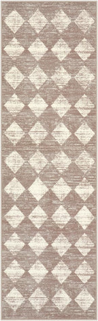Lahome Trellis 2x7 Washable Kitchen Bathroom Runner Rug, Non Skid Runners for Hallways with Rubber Backing, Moroccan Entryway Carpet Runner for Laundry Room Foyer Bedside, Beige