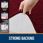 OLANLY Bathroom Rugs 24x16, Extra Soft Absorbent Chenille Bath Rugs, Rubber Backing Quick Dry, Machine Washable Bath Mats for Bathroom Floor, Tub and Shower, Home Decor Accessories, Burgundy