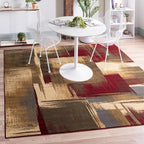 Unique Loom Barista Collection Area Rug - Timor (6' 1" Square, Multi/Red)