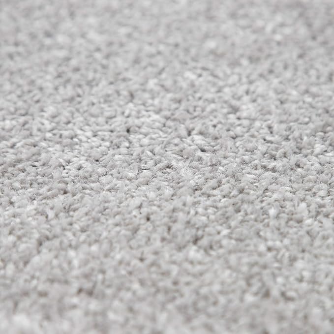 Paco Home Solid Area Rug in Silver Modern Plain Design, Size: 2'8" x 4'11"