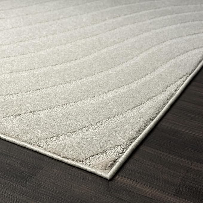 LUXE WEAVERS Modern Geometric Wave Gray 2x8 Area Rug