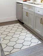Rugs.com Lattice Frieze Collection Rug – 9' x 12' Ivory Medium Rug Perfect for Living Rooms, Large Dining Rooms, Open Floorplans