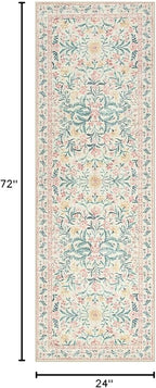 Morebes Boho Hallway Runner Rug 2x6,Floral Kitchen Runner Rugs Non Skid Washable,Super Soft Indoor Throw Carpet for Girls Bedroom Bedside Bathroom Laundry Room, Pink/Multi