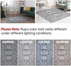 Keen Home Design 9x12 Rug - Machine Washable Area Rug with Non-Slip Backing, Ideal for Living Room, Dining Room, Bedroom - Vintage, Easy Clean, Durable, Low Pile - (9' x 12')