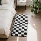 Checkered Rug for Bedroom, 2x4 Black and White Area Rugs, Classic Checkered Carpets Shaggy Area Rug, Bedside Rugs for Living Room Bedroom Kids Room Home Decor
