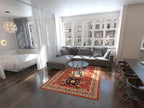 Unique Loom Taftan Collection Border Geometric Tribal Inspired Design Area Rug (6' 0 x 9' 0 Rectangular, Terracotta/ Ivory)