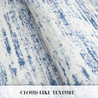 Modern Abstract Entryway Rug Indoor 2x3 Washable Rug Non-Slip Soft Small Area Rug Blue White Kitchen Mats Thin Print Faux Wool Floor Carpet Throw Rugs for Entrance Bedroom Office Home Decor