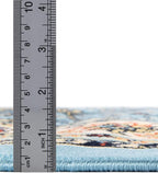 Unique Loom Sialk Hill Collection Area Rug - Washington (7' 10" Round Light Blue/Navy Blue)