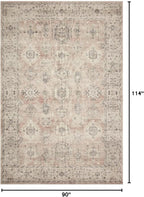 Loloi Hathaway Collection HTH-03 Java/Multi 7'-6" x 9'-6", .25" Thick Area Rug, Soft, Durable, Printed, Modern, Low Pile, Non-Shedding, Easy Clean, Living Room Rug