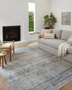 Loloi Amber Lewis Billie Collection BIL-05 Denim/Blush 2'-6" x 9'-6", 0.19" Thick Runner Rug