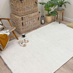 Alfa Rich 4x6 White Washable Area Rugs for Living Room Bedroom Kitchen Cotton Decor Rug