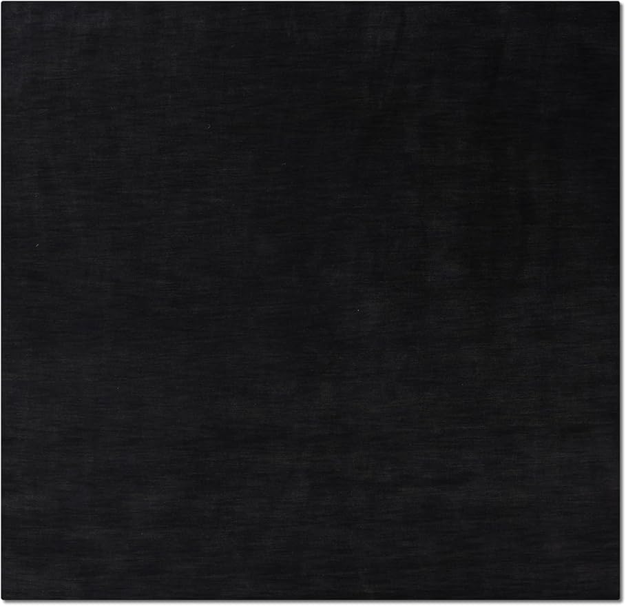 Hand Knotted Loom Wool ECO-Friendly Area Rugs - 6'x6', Square, Charcoal Color, Solid Plain Design, High Pile Handmade Anti Skid Area Rugs for Living Room, Bed Room (L00111)