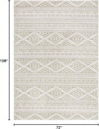 SAFAVIEH Area Rug 6x9 - Tulum Collection - Ivory & Sage, Moroccan Boho Tribal Design, Non-Shedding & Easy to Clean, Ideal for Living Room, Bedroom, Dining Space (TUL272H)