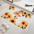 Sunflower Area Rug - 2' x 3' Vintage Oil Painting Artwork Small Rug Doormat Vintage Floral Non-Slip Washable Low-Pile Floor Carpet for Living Room Bedroom Dinning Room Kitchen Bathroom