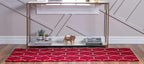 Unique Loom Trellis Frieze Collection Area Rug - Geometric (2' x 6' 1" Runner, Red/ Ivory)