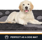 PURRUGS Dirt Trapping Door Mat 32" x 70", Non-Skid/Slip Machine Washable Microfiber Entryway Rug, Dog Doormat, Super Absorbent Welcome Mat for Muddy Wet Shoes and Paws, Charcoal