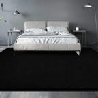 Large Area Rugs for Living Room Bedroom, 6x9 Feet Black Rug, Minimalist Modern Shag Rug, Soft Thick Comfy Memory Foam Indoor Carpet, Non-Slip Washable Rug for Boys Girls Dorm Nursery Room Home Decor