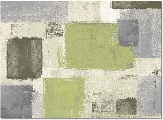 Sage Green Rectangular Area Rugs for Living Room Bedroom 4 x 6 ft Abstract Paint Texture Modern Art Non-Shedding Soft Low Pile Rug Non Slip Washable Rug for Nursery Entryway Playroom