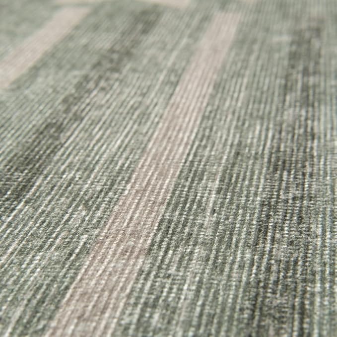 Revival Rugs Flam 6'x9' Zero-Shedding Area Rug for Living Room Bedroom - Oeko-TEX Certified, Low Pile, Spot Clean, Green