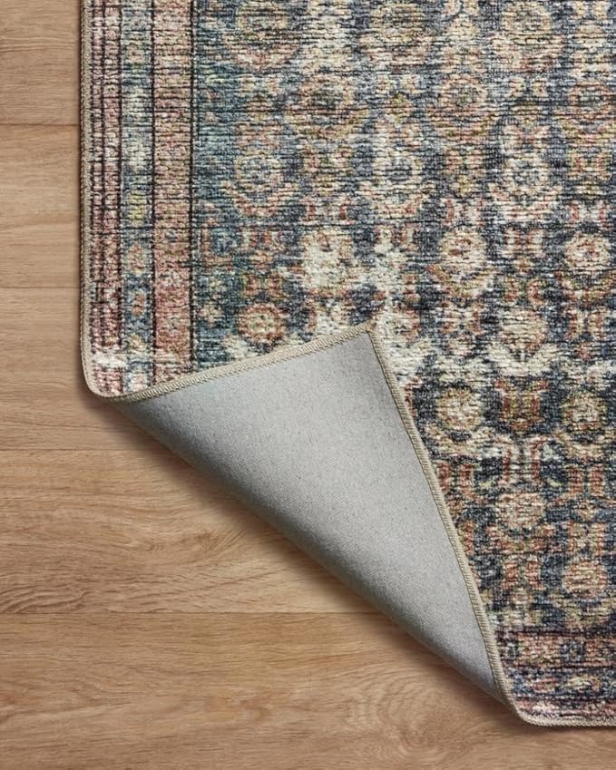 Loloi Amber Lewis Billie Collection, Ocean & Brick 2'-0" x 5'-0" Area Rug – Antique & Distressed Accent Rugs for Living Room, Bedroom, Entryway & Hallway, No Shed High Traffic Area Home Decor Rug