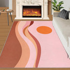Boho Sun Area Rugs 4x5ft, Minimalist Sunburst Kids Play Rug, Abstraction Deco Throw Rugs Bedroom Fluffie Soft for Coffee Shop Living Room Under Table Game Room